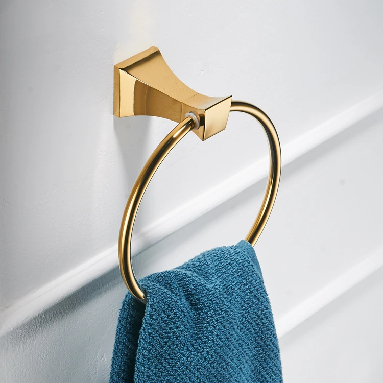 gold bathroom accessories set toilet bursh holder gold polished towel ring bath corner shelf wall mount bathroom products hook free global shipping