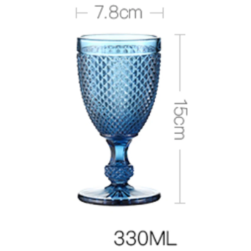 wine goblet 330ml Бокал для шампанского, стакан для воды для питья красного вина, бокал для напитков, молочные стаканы, чашка для мороженого, салатник, бокал без свинца, розовый, синий - Цвет: wine goblet 330ml