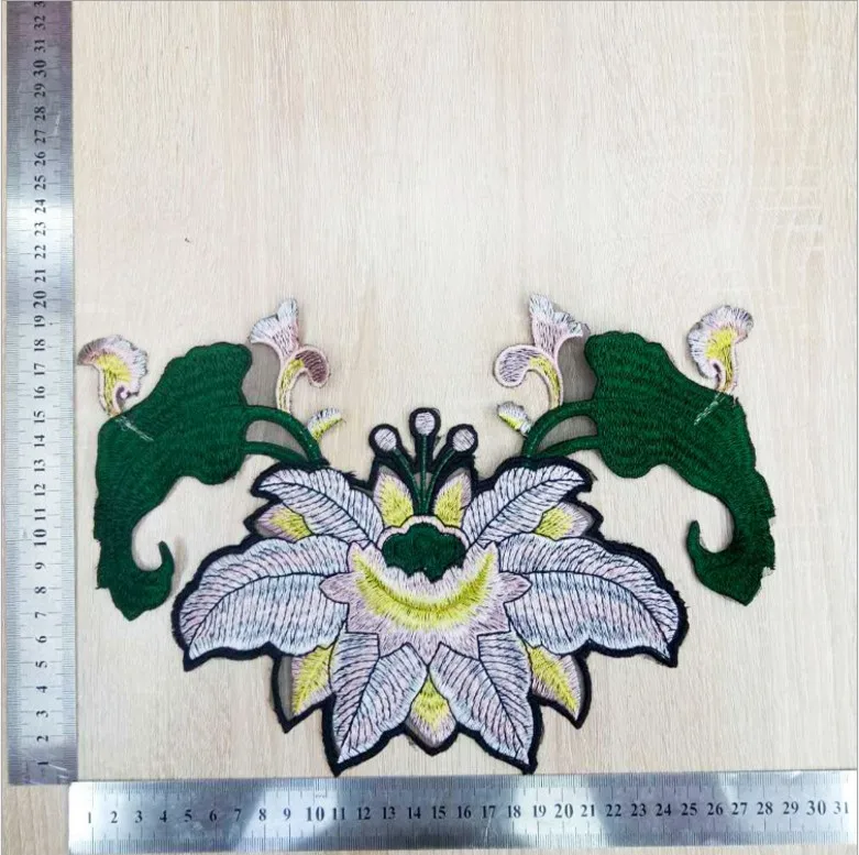 1 шт. Водорастворимая Вышивка большой пион Аппликация вышитые патч аппликация