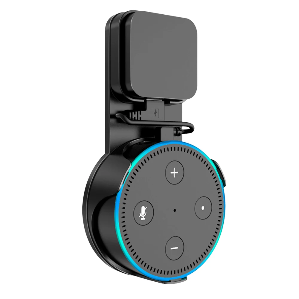 Настенное крепление на выходе для Amazon Echo Dot 2nd Gen с защитным кронштейном для сматывания кабеля, вешалка с зажимом, умный динамик, сабвуферная стойка