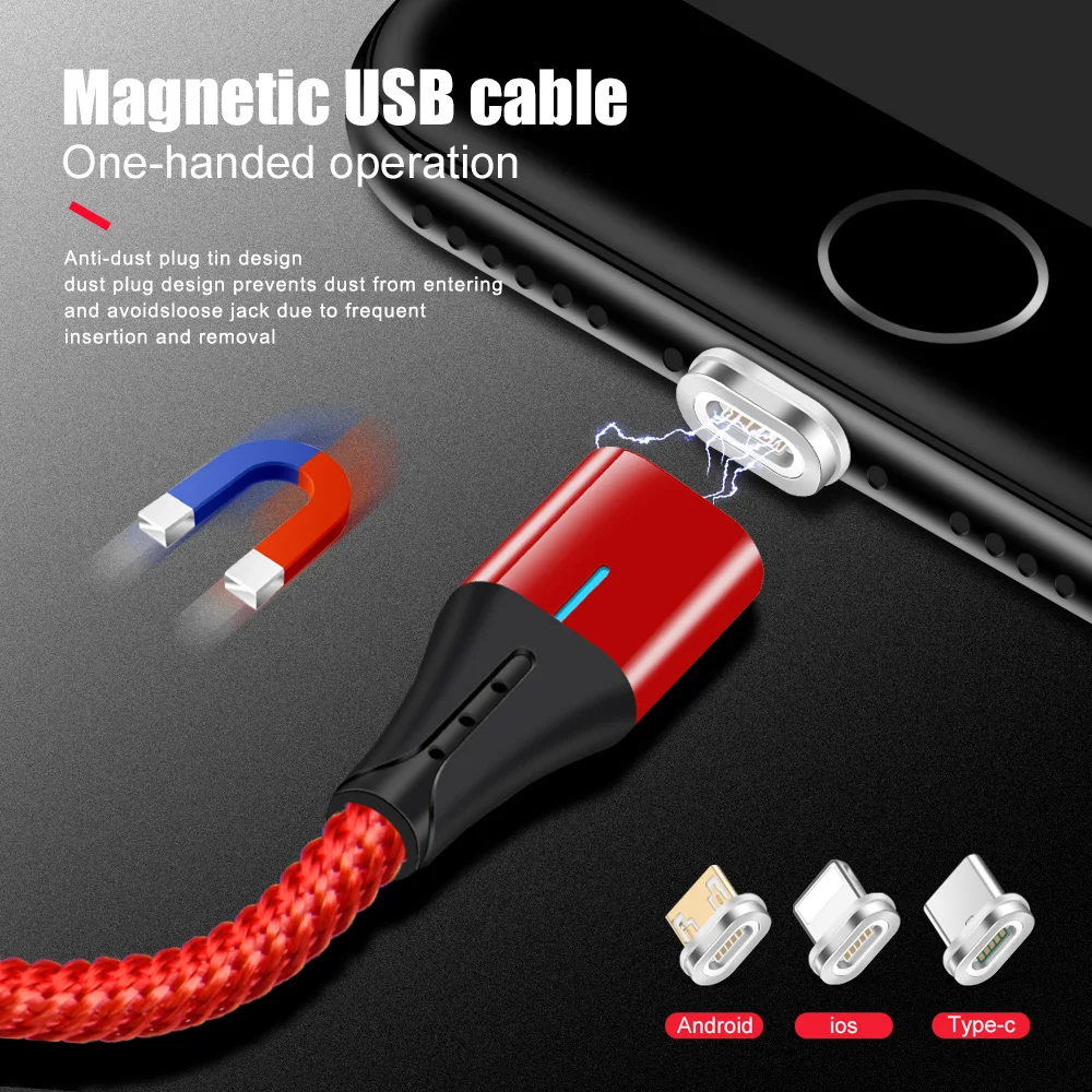 OLAF 3A Magnetic Cable Micro Usb Type C QC 3.0 Fast Charging Phone Microusb Type-C Magnet Charger usb c For iphone Huawei Xiaomi | Мобильные