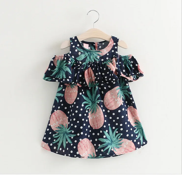 Summer hot sell cute style pinapple print cotton fashion girl baby dress | Детская одежда и обувь