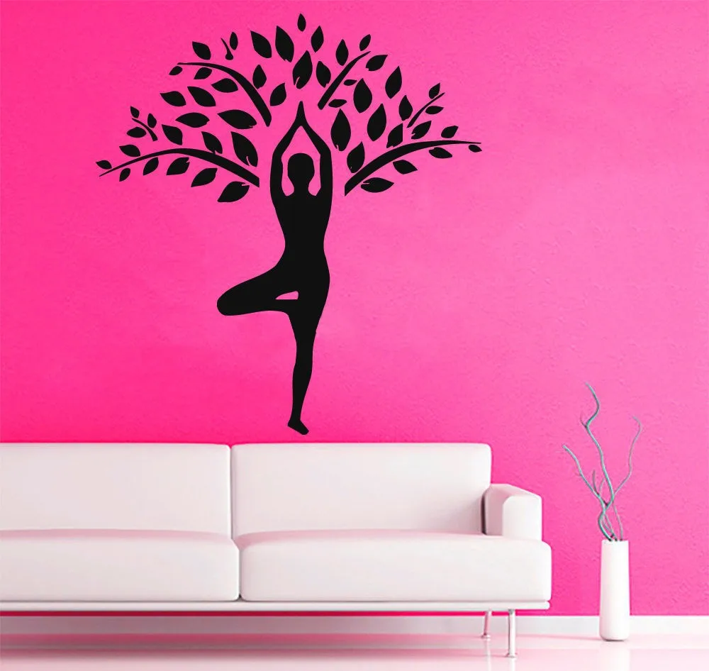 Бесплатная доставка дерево настенные наклейки художественная гимнастская