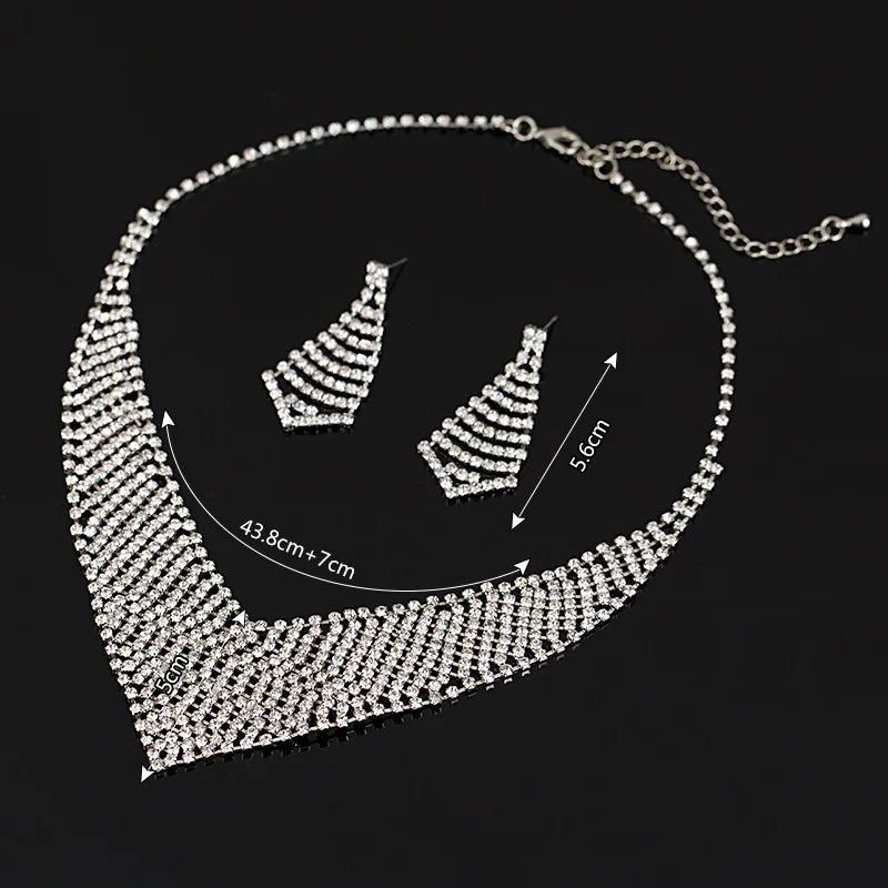 Комплект из колье и серёг с австрийским кристаллом | Украшения аксессуары