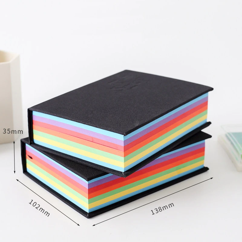 Креативные радужные цветные страницы блокнот дневник черный в твердом переплете