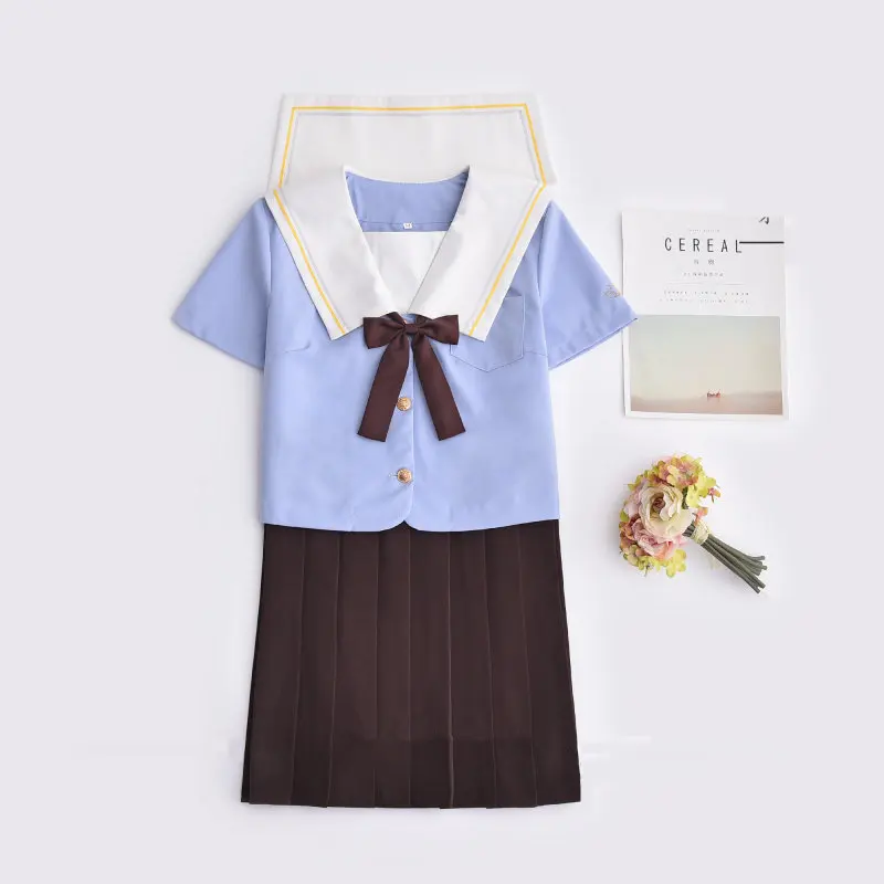 Новая японская школьная форма 3 цветов Аниме матросский костюм Топы + галстук