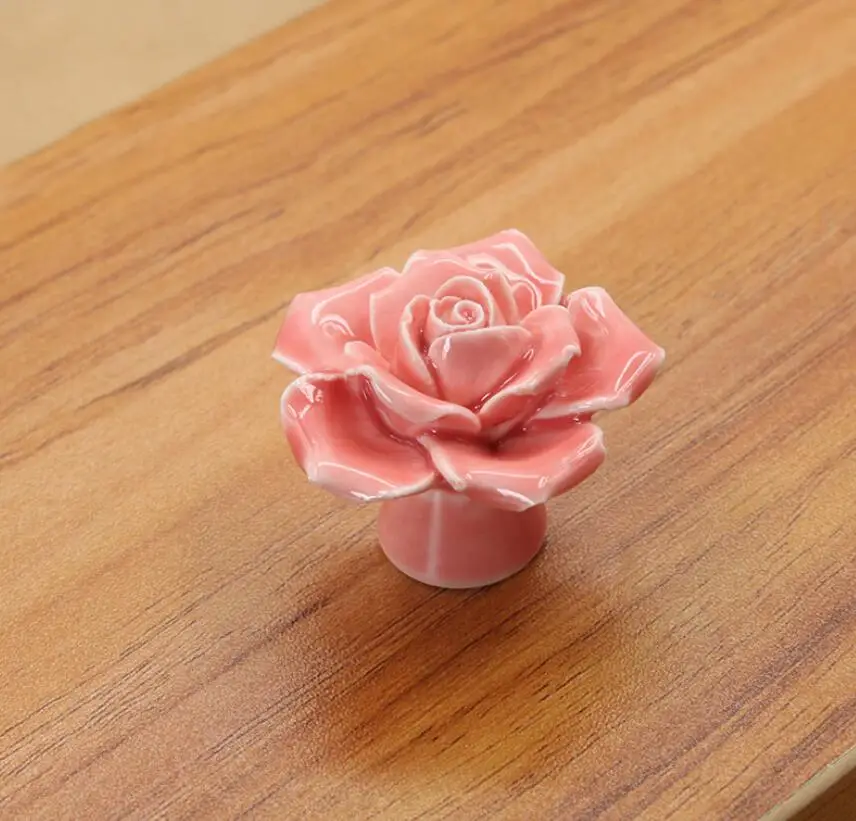 Роза керамическая ручка мультфильм Европейский современный простой цвет шкаф