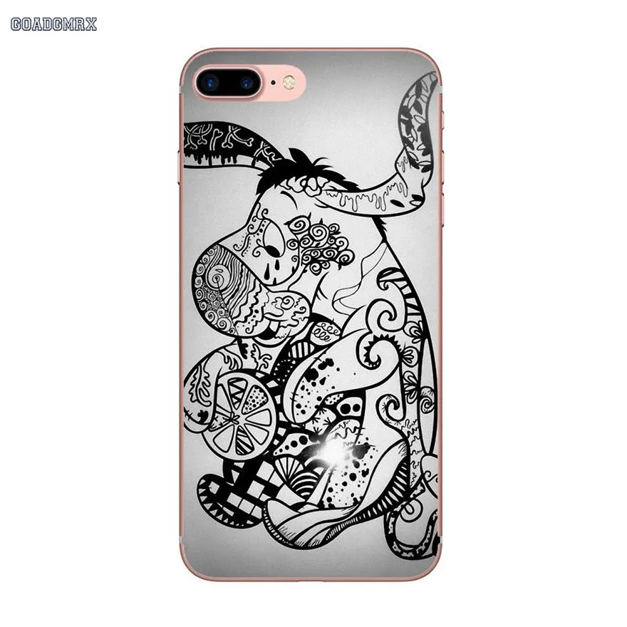 Transparent TPU Bag Case Lovely Donkey Art Eeyore For Samsung Galaxy S2 S3 S4 S5 Mini Alpha S6 S7 edge S8 S9 Plus J1 Grand Prime | Мобильные