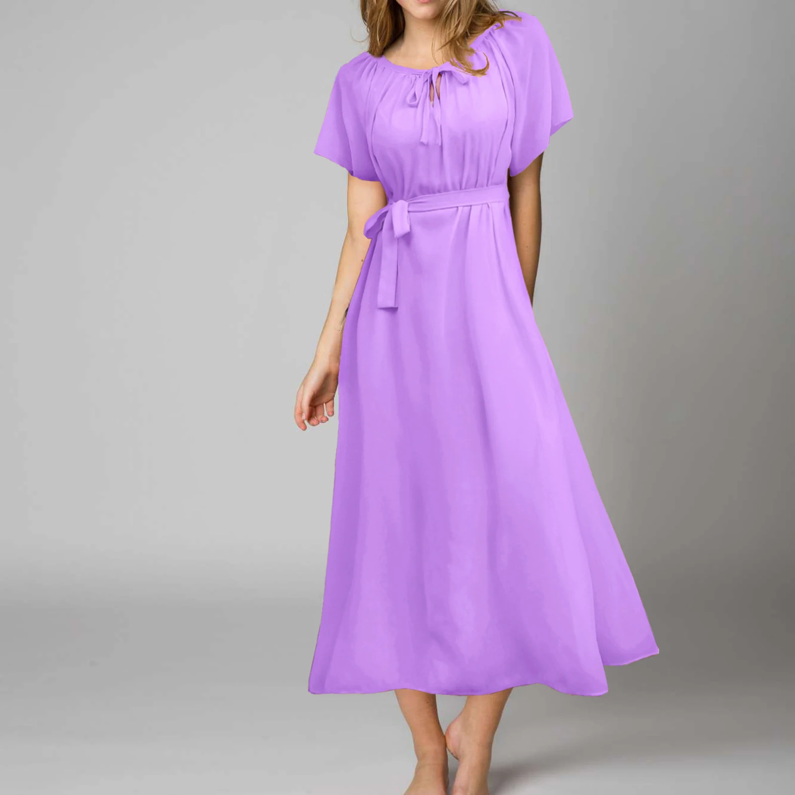 Платье женское шифоновое повседневное пляжное 2019 платье-туника M ~ 4XL с коротким