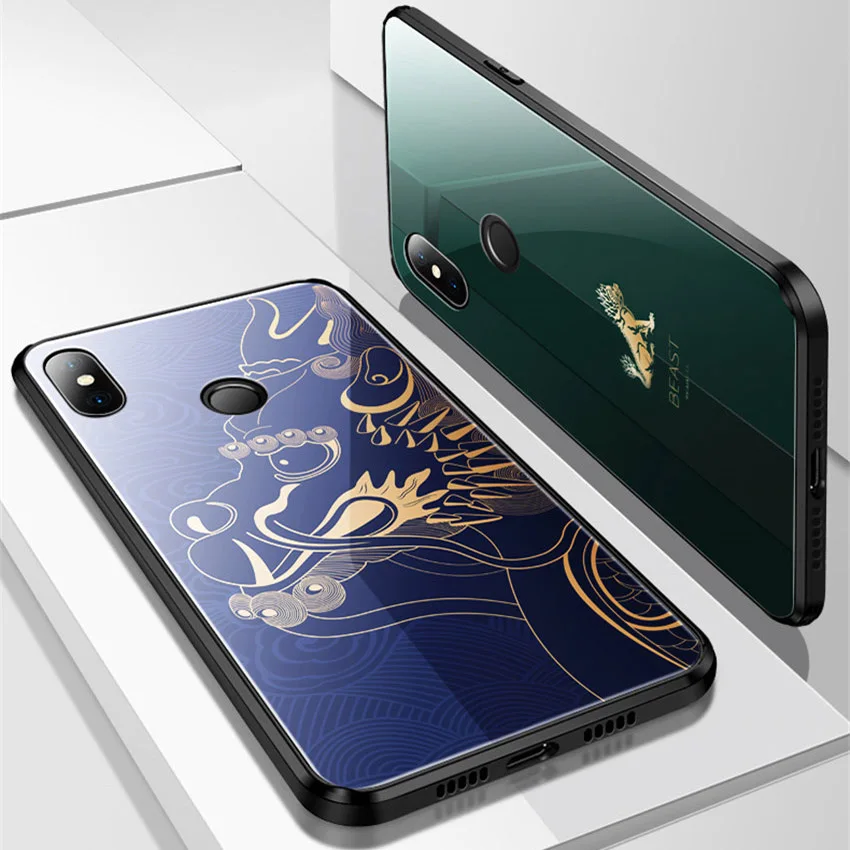 Чехол для Xiaomi Mi Mix 3 с рисунком дракона закаленное стекло Aixuan взрывозащищенный