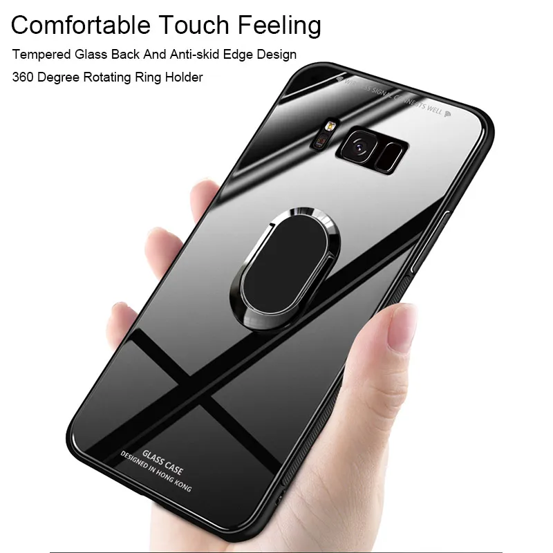 Для Samsung Galaxy A10S A20S A50S A30S A70 A50 A60 A40 A30 A20 A10 A9 A6 A8 Plus A7 2018 магнитное кольцо стеклянный