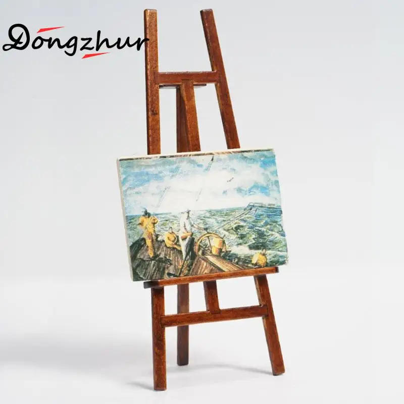 Dongzhur миниатюрный кукольный домик мебель мольберт 1:12 Деревянный Мини портрет