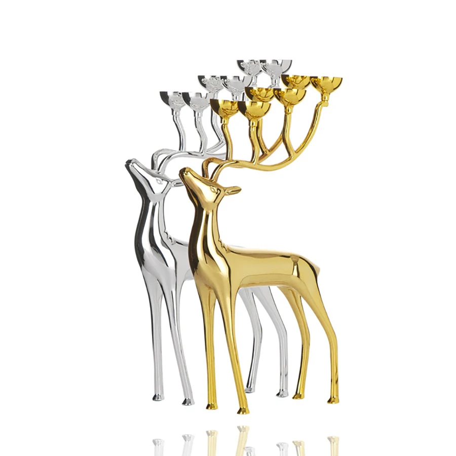 

Silver Modern Wedding Candlestick Metal Gold Nordic Large Chandelier Romantic Lightkaarsen Houder Columnas Decorativas 50ZT0012