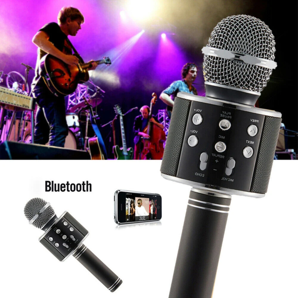 Профессиональный ручной Bluetooth беспроводной караоке микрофон телефон плеер микрофон домашний KTV музыка воспроизведение для вокала, с рекордером KTV