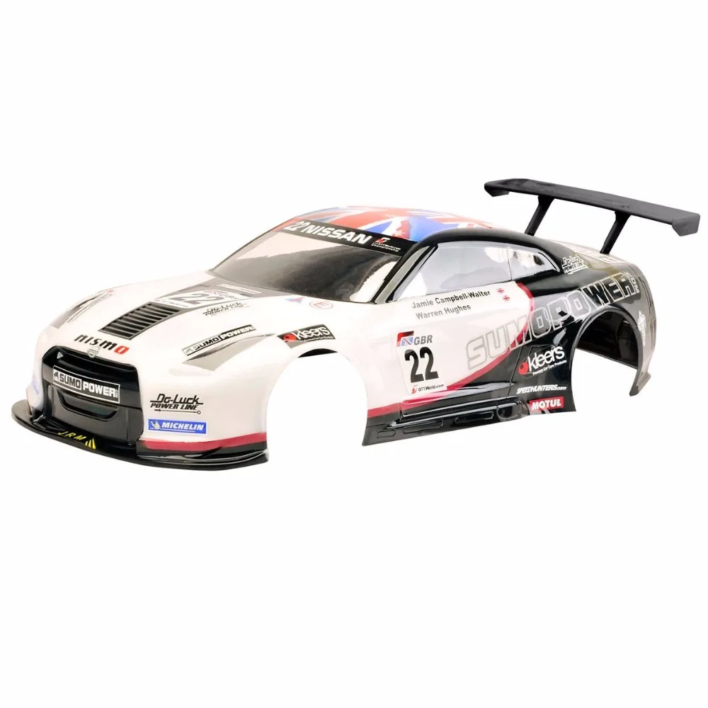 Новинка 1/10 г. на дороге 200 мм корпус GTR ПК прозрачный с наклейкой Tail1:10