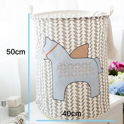 N 40*50 см складная корзина для белья из хлопка и льна, корзина для белья, корзина для хранения детских игрушек, сумка для хранения, Органайзер Домашний для хранения - Цвет: N