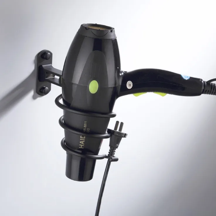 Черный алюминиевый держатель для фена настенная полка ванной корзина расческа