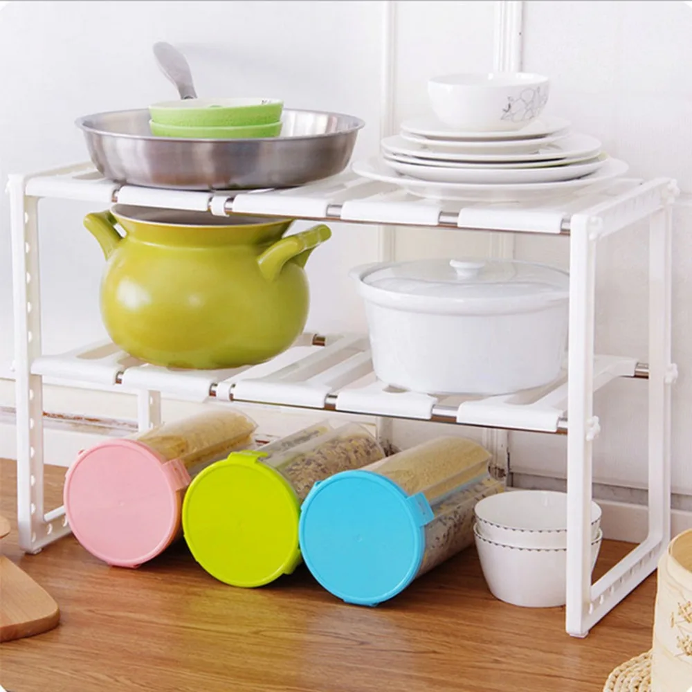 

Double Metal Kitchen Towel Rack Hanging Scalable Rack Door Back Hanger Towel Sundries Storage Rack for Bathroom #287475