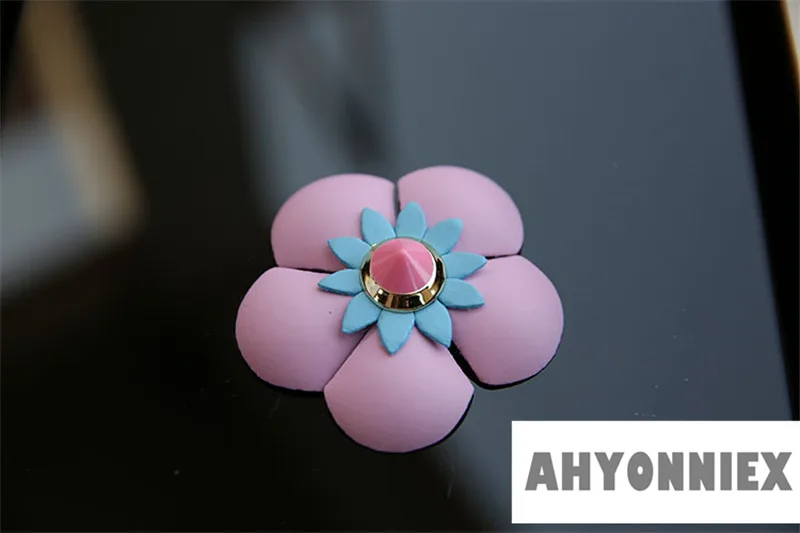 B Бренд AHYONNIEX, 3D обувь, украшенная кожаным цветком, нашивка, ПРИШИТАЯ аппликация, одежда, обувь, сумки, украшение, патч, аксессуары для DIY - Цвет: B