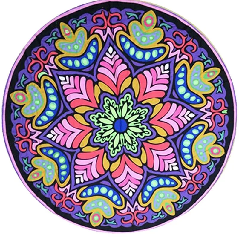 Индийская мандала Круглый слон гобелен настенный летнее пляжное полотенце