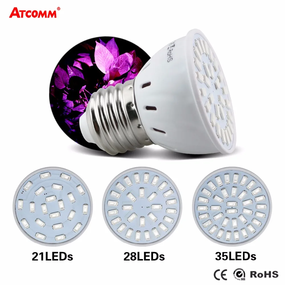 Светодиодные лампы полного спектра для выращивания растений E27 SMD 5730