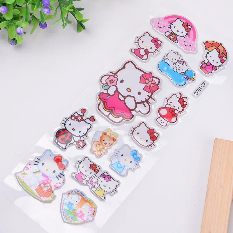 10 шт./компл. рисунок &quothello kitty&quot 3D пузырь наклейки Детский мультфильм альбом