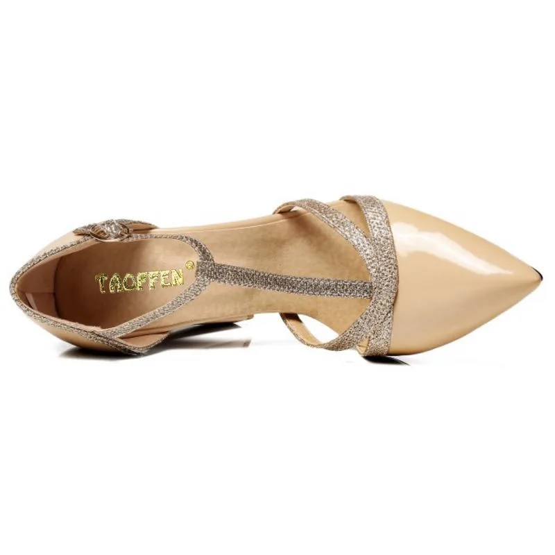 TAOFFEN/7 видов цветов пикантные женские босоножки на высоком каблуке с ремешком