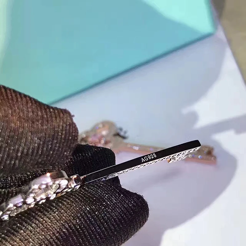 2017 известный бренд 925 Серебряные ювелирные изделия кубический циркон проложить