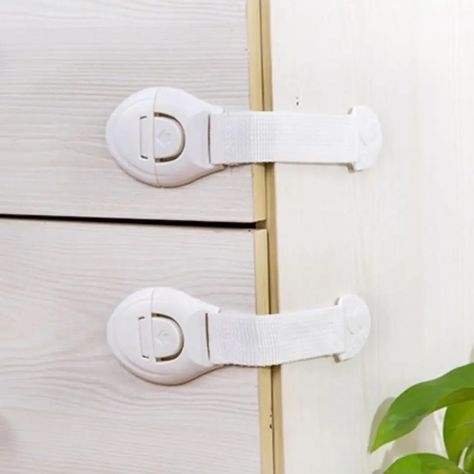 10Pcs/lot Safety Locks Infant Safety Lock Security Blocker Padlock Baby Safe Protection Fridge Cabinet Doors Drawers