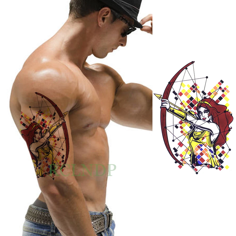 Водонепроницаемая Временная тату наклейка с бантиком и стрелами поддельные флэш
