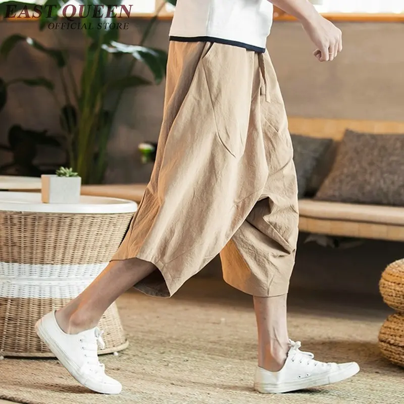 Штаны в китайском стиле Мужская традиционная китайская одежда мужские льняные