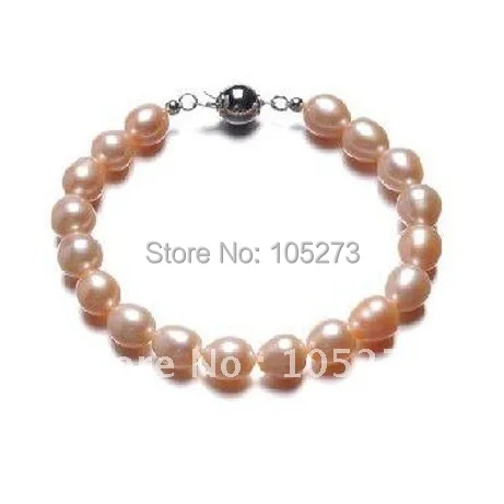 Pearl Jewelry AA 8-9MM 100% Genuine Natural Freshwater Over Shaper 8inch Bracelet Bangle Fashion Jewelry New Free Shipping