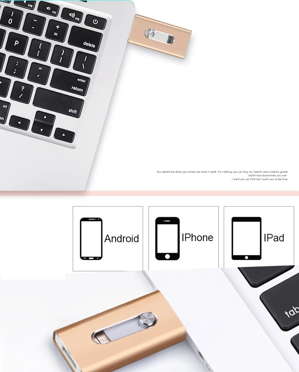 Usb флэш-накопитель для iPhone флеш-накопитель Флешка 3-в-1 Освещение USB флэш-память 3,0 зашифрованный флеш-накопитель 256 ГБ Usb ключ