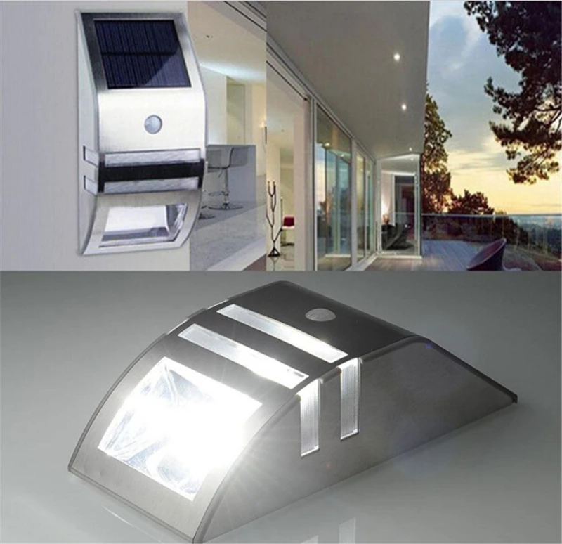 Настенный светильник из нержавеющей стали с датчиком движения