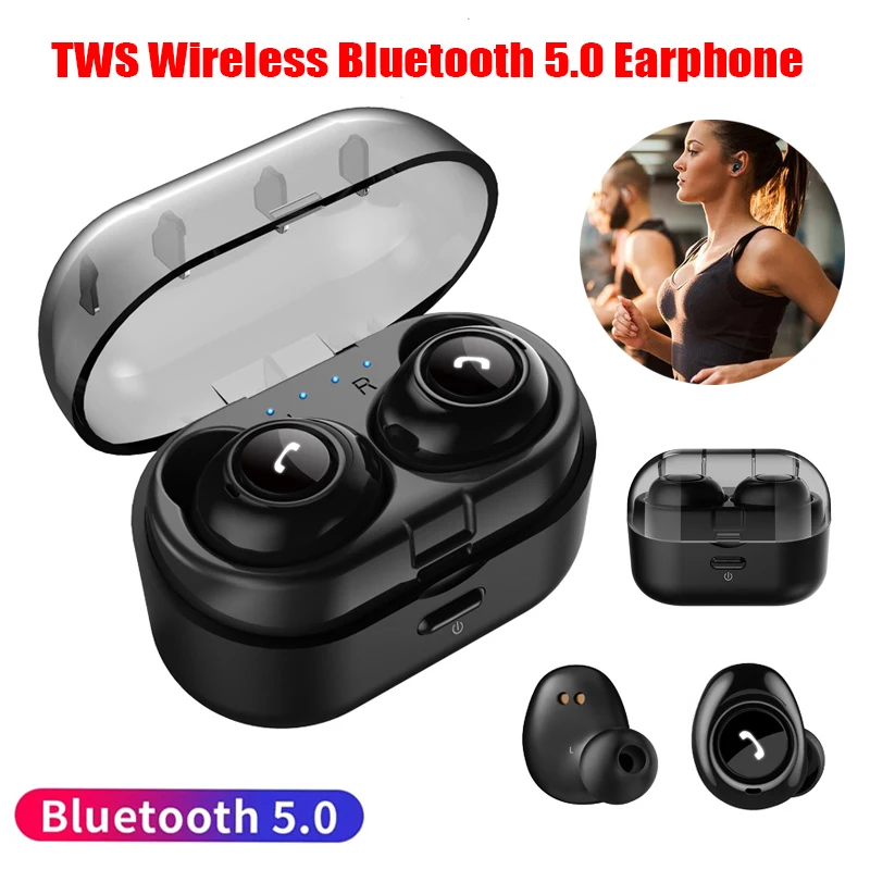 TWS Bluetooth 5 0 наушники беспроводные глубокий бас 3D стерео гарнитура спортивные