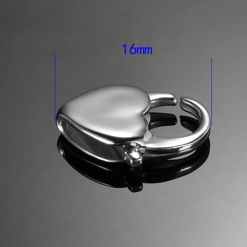 Hot Sale Fashion Jewelry Findings Stainless Steel Lobster Clasp 3PCs Fine Heart Shape For Making 16mmx11mm | Украшения и