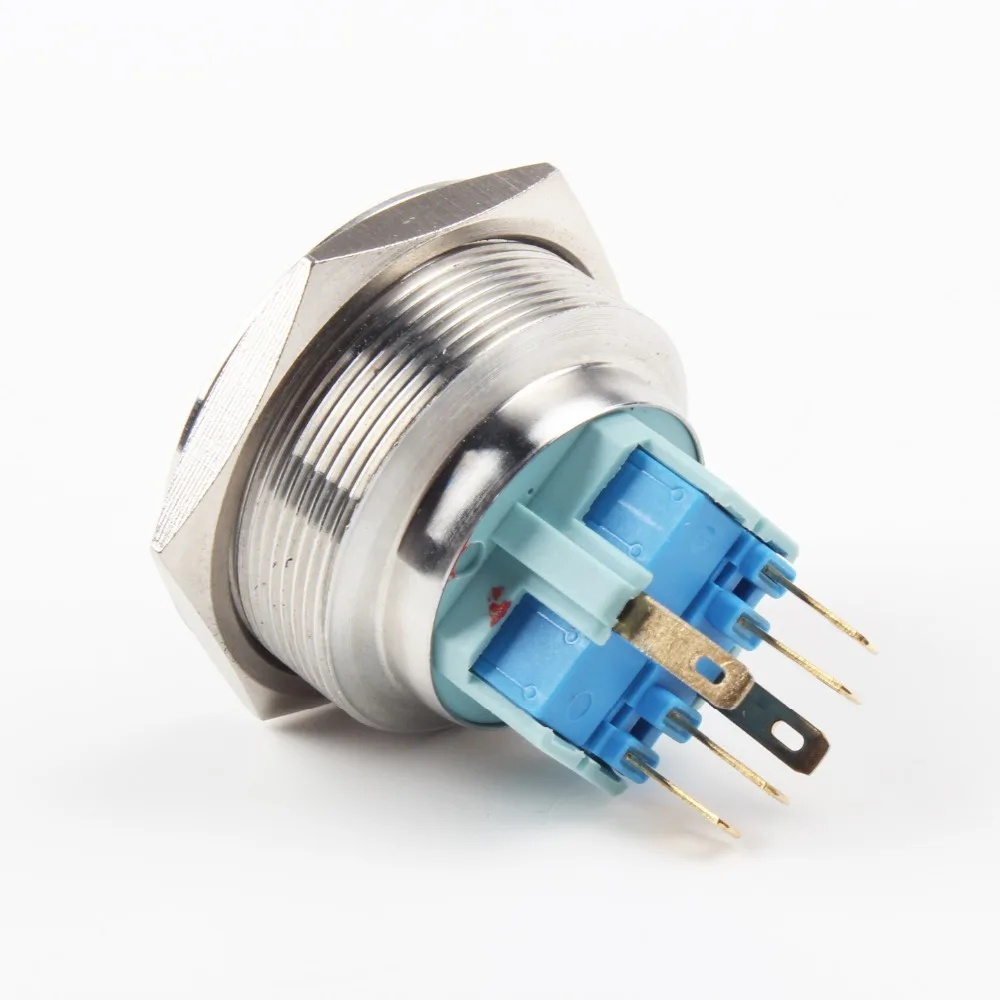 Металлический кнопочный переключатель из нержавеющей стали 30 мм плоское круглое