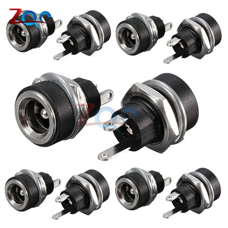 

10PCS 3A 12V DC Power Supply Jack Socket Female Panel Mount Connector 5.5mm x 2.1mm Plug Adapter 2 Terminal Type DC-022B
