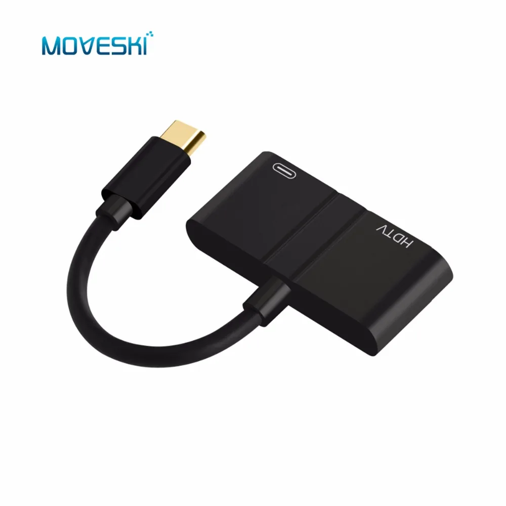 Moveski 9592A USB C AV Aadapter 60W Type 4K UHD HDMI PD зарядный порт совместимый с серией MacBook Plug &