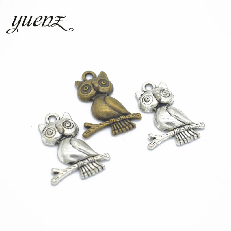 YuenZ 10 шт 2 цвета s античный серебряный цвет Сова Подвески кулон для DIY ювелирных изделий ожерелье серьги браслет аксессуары D124