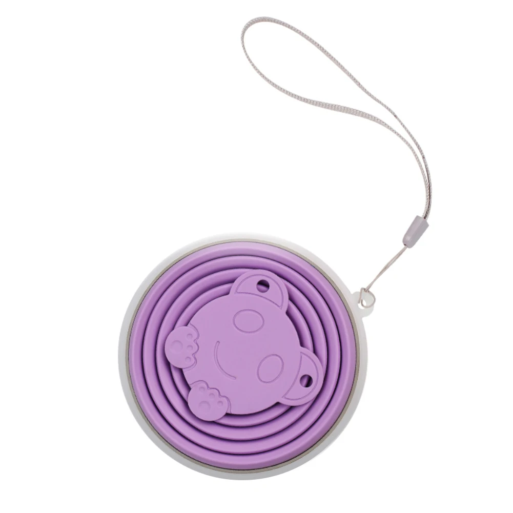 Purple Bear 220 мл силиконовая складная чашка для еды, портативная чашка для кофе и чая, телескопическая складная кружка для питья, для кемпинга, путешествий - Цвет: Purple Bear