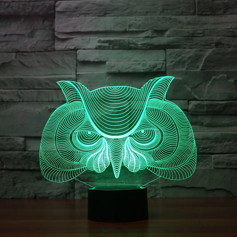 Подарок сова led 3d Ночник Новинка креативный красочный визуальный стол Led Usb