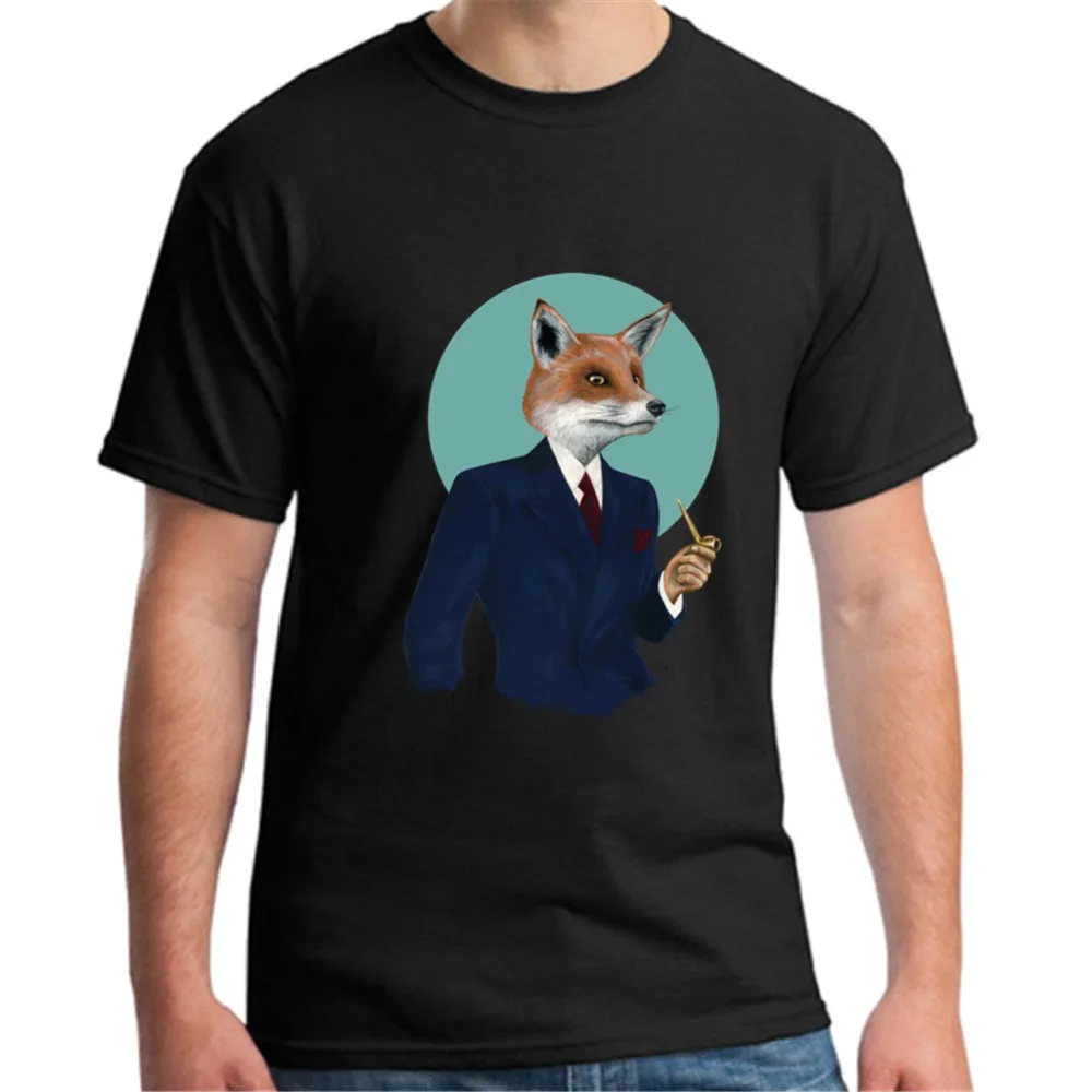 Размера плюс футболка Для Мужчин's мистер Фокс чайник и вырезом лодочкой костюм