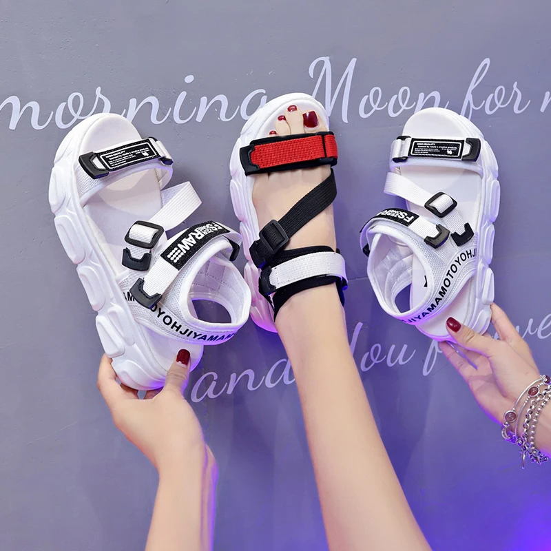 Outdoor Women Casual Sport Sandals shoes fashion Height Increase women sandals ladies PU leather platform Casual shoes 35-39