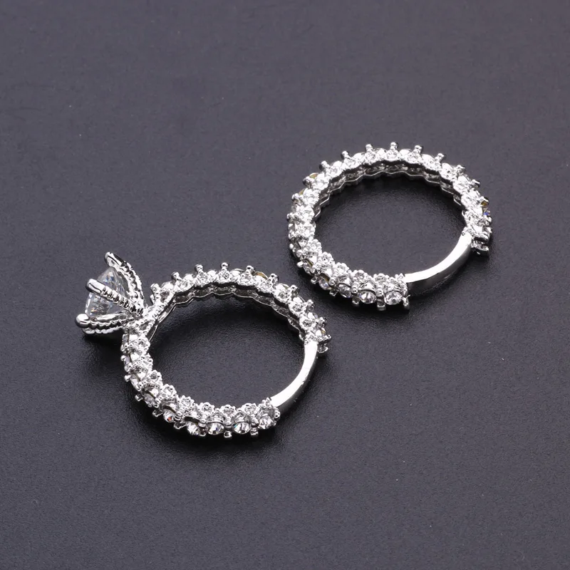MOONROCY Silver Color CZ Wedding Engagement Rings Cubic Zirconia Crystal Ring Girls Womens Jewelry Wholesale Dropshipping Gift | Украшения