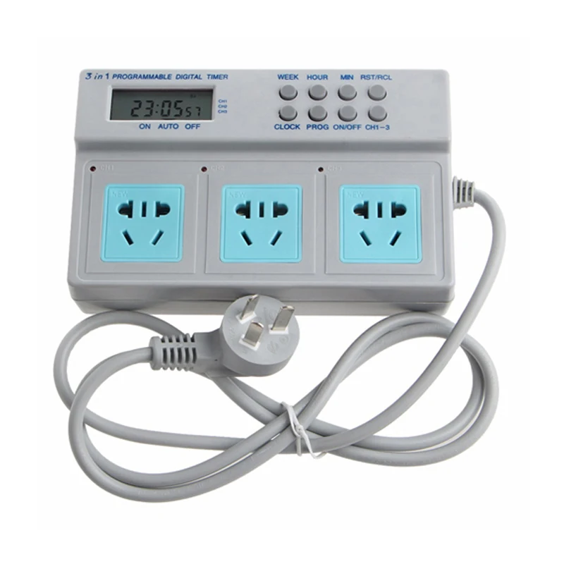 

220V 16A AU Plug Switch Timing Socket Highpower Microcomputer Control 3in1 Programmable Digital Timer Socket 1.5M Extension Cord