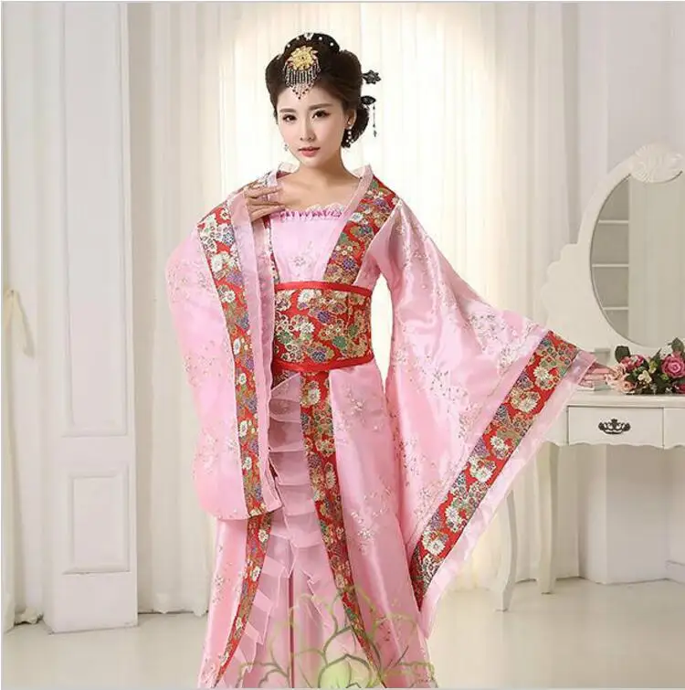 Роскошное двухцветное искусственное платье Hanfu танцевальный сказочный костюм