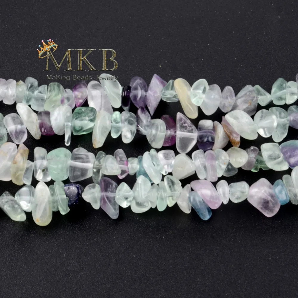 8-12mm Irregular Natural Stone Fluorite Chip Beads For Jewelry Making 33inches Gravel Diy Bracelet Wholesale Perles | Украшения и