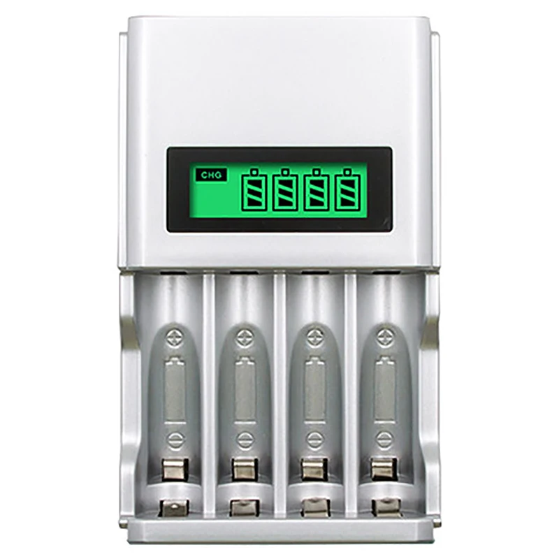 Четыре слота Lcd Смарт зарядное устройство для Aa Aaa перезаряжаемые батареи Ni-MH Ni-Cd