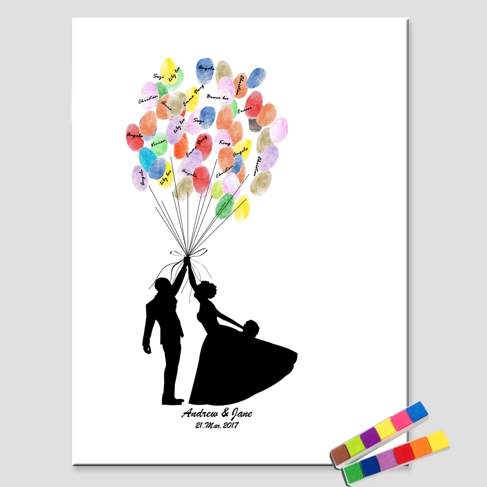 Персонализированная женская свадебная книга для влюбленных пар с отпечатками